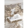 K&K Interiors 8 Inch White and Gold Glittered Sitting Reindeer