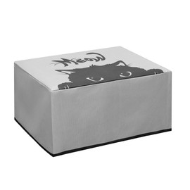 kwmobile Cover Compatible with Canon PIXMA TS8350 / TS8351 / TS8352 - Case Printer - Dust Cover Protective Cover - Grey Black Cat Meow