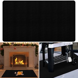 26x46inch Fireproof Hearth Mats for Fireplaces Fire Resistant Rectangle Fire Pit Mat,Fireproof Grill Pads,Under Grill Mat for Outdoor Charcoal, Smokers, Gas Grills, Deck and Patio Protective Mats