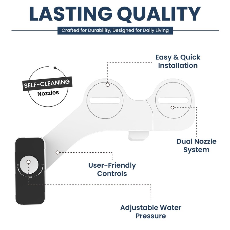 Epica Bidet for Toilet Seat – Warm Water, Adjustable Pressure