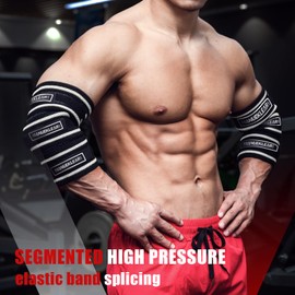 MANUEKLEAR Elbow Sleeves for Weightlifting, Adjustable Elbow Wraps for Weightlifting (L(11"-12"))