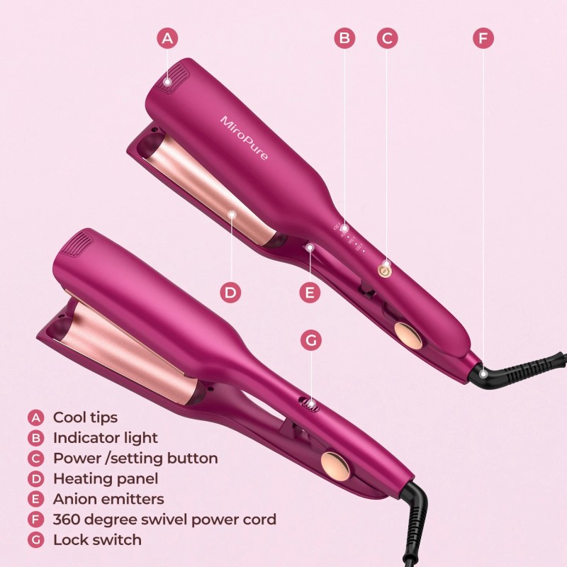 MiroPure Professional Hair Curler Hair Waver Curling Iron Styling Tool