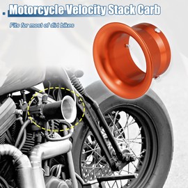 X AUTOHAUX 55mm 2.17" Velocity Stack Motorcycle Carburetor Air Filters Carb Funnel Trumpet Air Cleaner Intake Wind Horn Cup for Honda for Yamaha for Kawasaki Dirt Bike Aluminum Alloy Orange