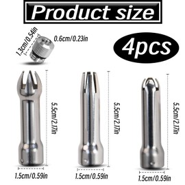Cream Dispenser Replacement Parts, for Cream Dispenser Replacement Nozzles, Stainless Steel Nozzles, Piping Nozzles Set for Nozzle Set, Universal Cream Dispenser Replacement Nozzles for Spraying