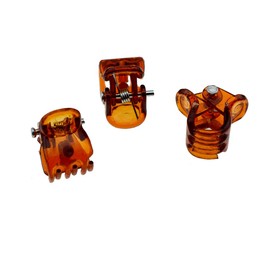 100pc/pack 1cm garras de pelo clip para mujeres niñas negro y marrón y transparente plástico mini horquilla clip clip clip clip de pelo accesorios para el cabello regalos (KLF-transparente + marrón)