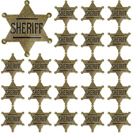 Mzztino Sheriff Badge Metal Police Badges Cowboy Decorations Party Western Police Cosplay Props Sheriff Pins for Adult (50)