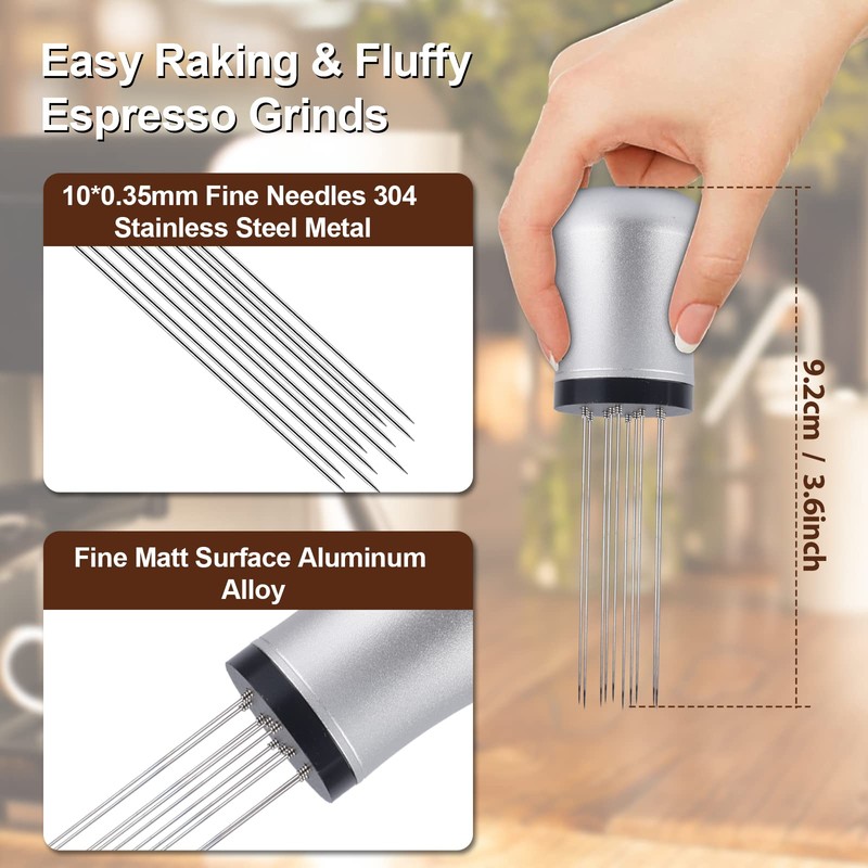 WDT tool, Espresso Distribution tools, 10 x 0.35mm 304 Stainless