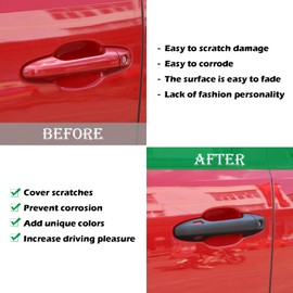 LLKUANG Car Outer Door Handle Decoration Cover Trim Compatible with Toyota Tacoma 2015-2022 ABS Door Handle Protection Molding Strip Exterior Accessories (Matte Black)