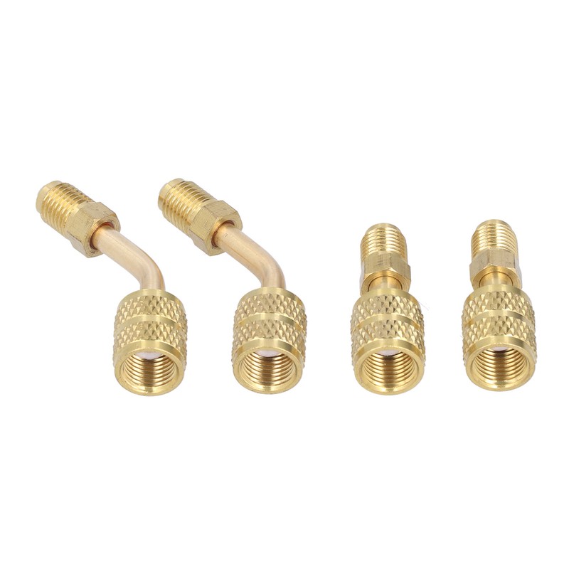 4Pcs 1/4SAE to 5/16SAE Conversion Head Refrigerant Charging Adapter for