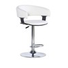 Powell White Faux Leather Barrel & Chrome Adjustable Height Barstool