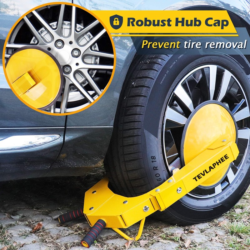 Tevlaphee Wheel Lock - Car Boot Anti-Theft Trailers Wheel Clamp