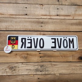 SIGNCHICKEN GERMAN EAGLE, EURO TAG, European style License Plate, MOVE OVER / REVERSED