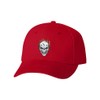 One Size Red Baseball Flaming Skull Embroidered Dad Hat Structured