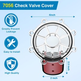 Hohean 1 Pack Pool Check Valve Cover with Flapper Assembly 7056 Compatible with Jandy Standard Check Valve 7235, 7236, 7305, 7511, 7512, Baffle 7451, Spring 7302 and Pin 7304, Cover 7236, Ring 1132