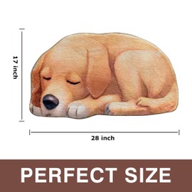 Funny Cute Dog Rug Sleep Dog Shaped Bath Mat Non-Slip Bathroom Rugs Doormat Outdoor Mat with Dog Front Door Mat Soft Plush Floor Mats (Small, Golden Retriever)