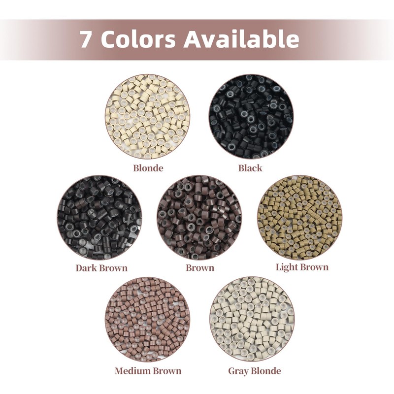 Vlasy 100Pcs 5mm Silicone Lined Micro Ring Beads for Hair