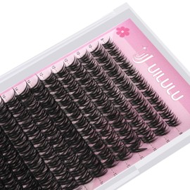 UILULU Lash Clusters Natural Individual Lashes Clusters 168 Count 0.07D 8-18MM Mix D Curl Eye Lashes False Lashes DIY Eyelash Extension at Home (U03 Lash Only)
