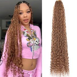 RuiYok 30 Inch Island Twist Crochet Hair With Curly Ends - 9 Packs Boho Senegalese Braids, Pre-Twisted Long Micro Synthetic Braiding Hair for Black Women (27#)