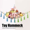 Triangular Toy Hammock Plush Toys Cotton Rope Woven Net Pocket