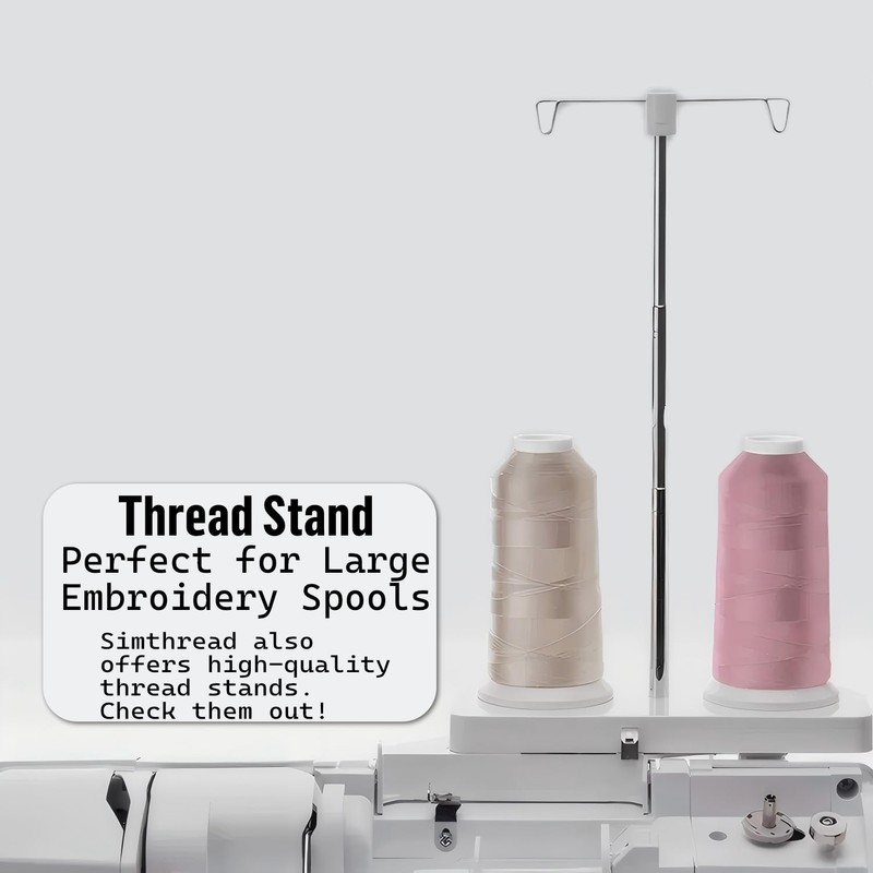 Simthread 5500Yds Embroidery Thread, 5000M High-Yardage 40WT 100% Polyester Thread