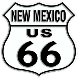 Signs 4 Fun Shield Sign | Route 66 New Mexico Shield Sign | 11” x 11.5” | Embossed Aluminum Sign | Made in the USA