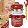 Ayerphalo Bacon Grease Container with Strainer - 46OZ Large Capacity,