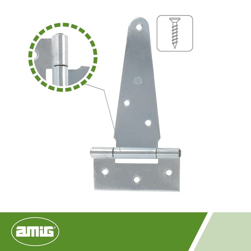 Amig - Hinge Mod. T 550-100 Silver-Plated Galvanised Steel for