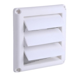 WPKD BLUEIY Air Vent Grille Cover, Plastic 3 Flaps Louvered Wall Duct Ventilation Grill with Net, Ducting Air Vent Inlet Outlet Duct Opening Vent Cover for HVAC Dryer(20 * 20cm)