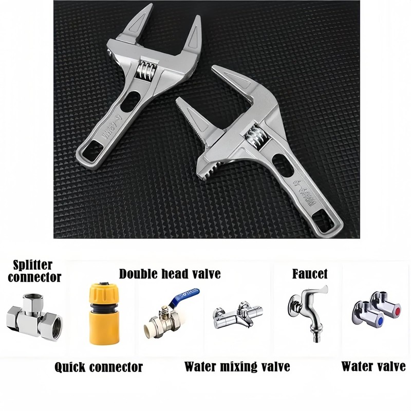 Adjustable Spanner,Adjustable Wrench,Large Adjustable Spanner,6-70mm Wide Jaw Adjustable Spanner,Convenient Wide