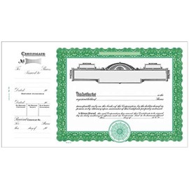 Goes 722 Stock Certificate with Shares Text | Pack of 100