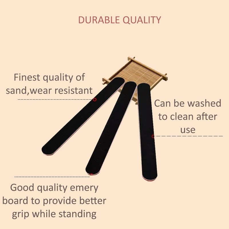 BANSHAN 12 PCs Professional Nail Files Double Sided Emery Boards