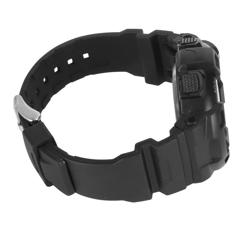 Men Dual Time Sports Watch Outdoor Waterproof PU Strap Digital