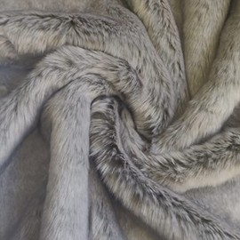 Super Luxury Faux Fur Fabric Material Plush Silver Frost, 1Mtr 150cm x 100cm