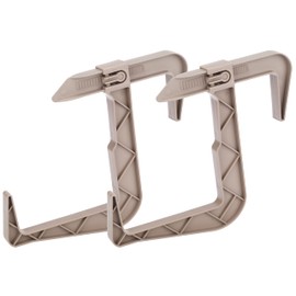 Dunes Clamp-on Universal Fit, Adjustable Planter Box Rail Brackets for Balcony, Fence (for x-x” railings) 2 Pack (Light Grey)