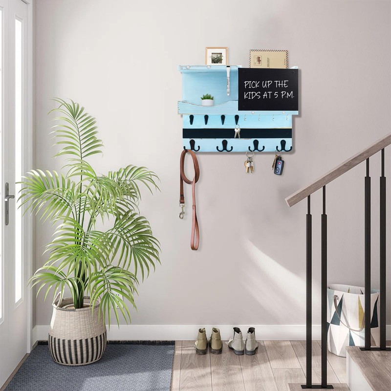 HEKOOLA Farmhouse Key and Mail Holder for Wall Decorative, Mail