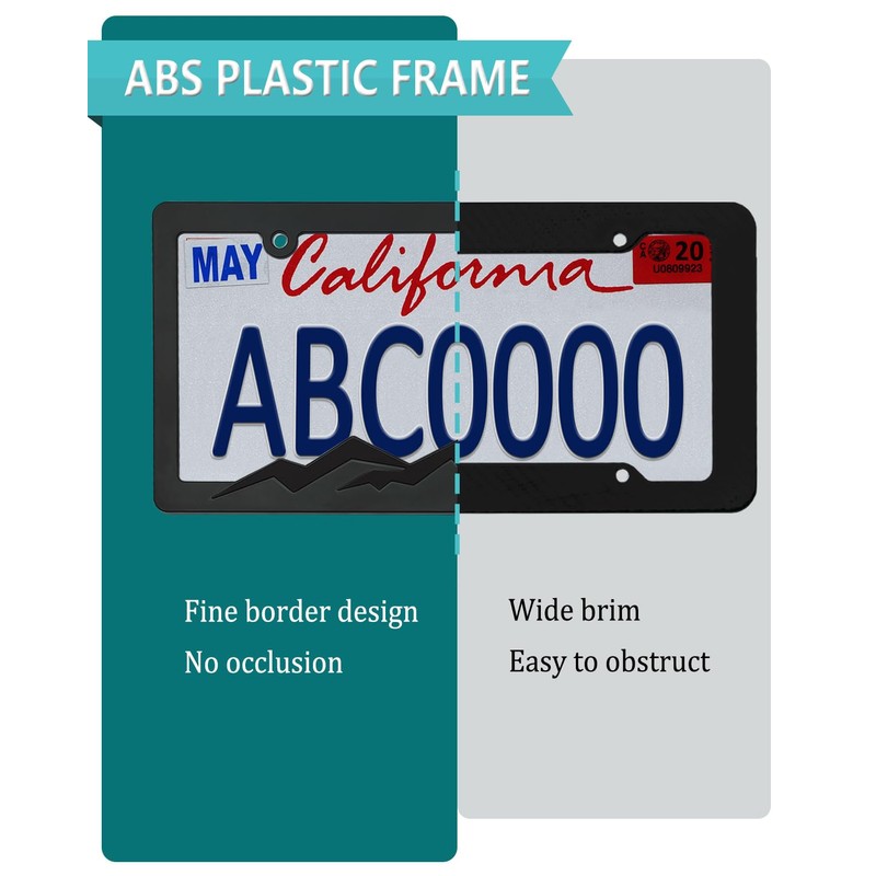 NJNYLLC Mountain License Plate Frames - Plastic Car Tag Holders