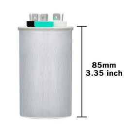 VEXUNGA 40/3 uF 40+3 MFD 370VAC or 440VAC Dual Run Start Round A/C Capacitor CBB65 CBB65B Air Conditioner Capacitors for AC Unit Fan Motor Start or Heat Pump or Condenser Straight Cool