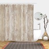 Abaysto Rustic Decor Shower Curtain, Brown Wood Plank Wall Texture