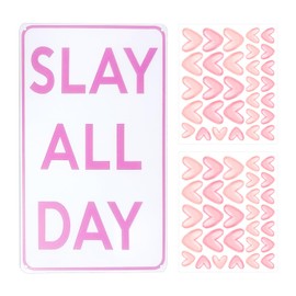 1 Piece of Pink Themed Letter Stickers and 1 Set of Pink Love Wall Stickers, Graffiti Wall Stickers, Wall Decoration Stickers, Home Decorations.