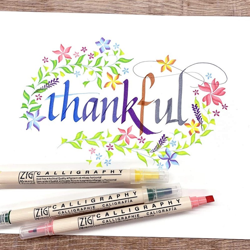 Kuretake Zig MS340048 Memory System Calligraphy Dual Tip Marker Set