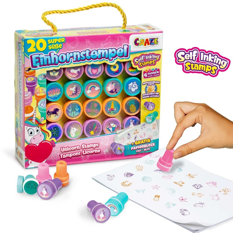 Craze Stamp Case 26 Stamps for Children Unicorn Motifs Stamp