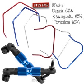 hopsupRC RC Aluminum Front & Rear Wide Sway Bar Kit Upgrades Part for 1/10 Slash Stampede Rustler Rally 4X4 RC Car,Alloy Sway Bar Kit Front & Rear Anti-Roll Bar Wide Sway Bar Hops Up