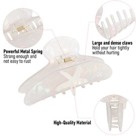 HAIMEIKANG 2Pcs Acrylic Starfish Hair Claw Clips - One Side Seashell Hair Clips for Women, Non-slip Banana Hair Barrettes Clips