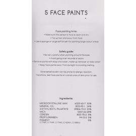 Tallon Set Of 5 Union Jack Face Paint Kings Coronation Red White & Blue Paints With Applicators Street Party Fancy Dress