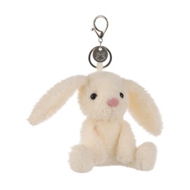 Apricot Lamb Cream Velvet Bunny Cute Keychain Plushies, Soft Stuffed Plush Keychain Toys for Kids’ Backpack, Purse, 4.8 Inches
