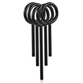 Maxbott 5 PCS Ear Gauges Stainless Steel Ear Clip Earrings Fake Cartilage Piercing Women Nose Rings Helix Cartilage Hoop Segment (Black)