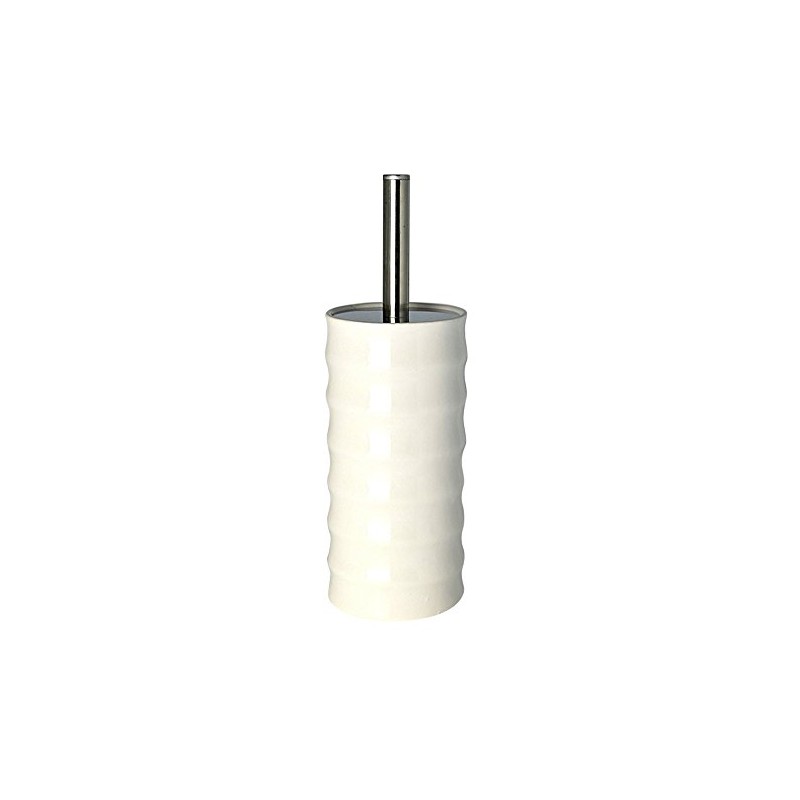 FurnitureXtra Elegant Living Luxury White Ceramic Toilet Brush (Textured)