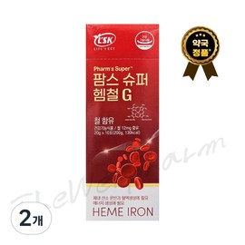 Palms Super Heme Iron G, 2 Count, 10 Servings / 팜스 슈퍼 헴철 G, 2개, 10회분
