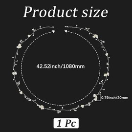 CABODYALS Braut Kopfschmuck Mit Kunstperlen Weiß/Silber Handgefertigt Vintage Boho Blumenperlen Feenperlen Stirnband Hochzeit Kristallschmuck Haarranken Stirnbänder Für Damen Kleid Geburtstagsparty Ac