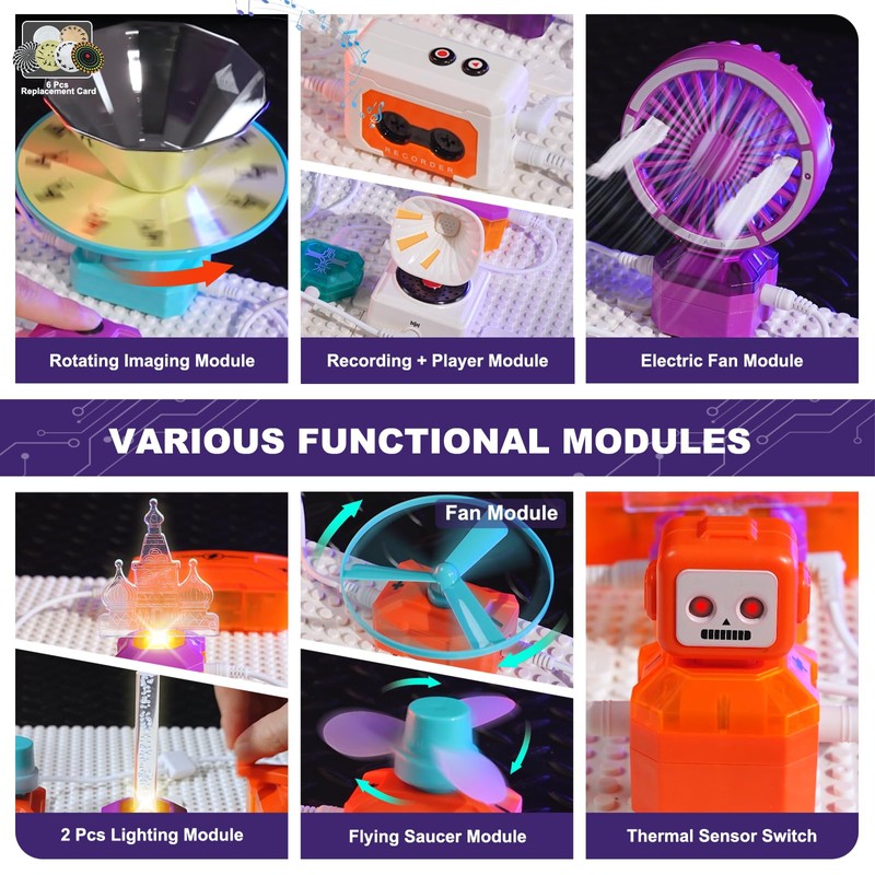 VATOS Science Circuit for Kids, 68PCS Electronics Exploration Kit with